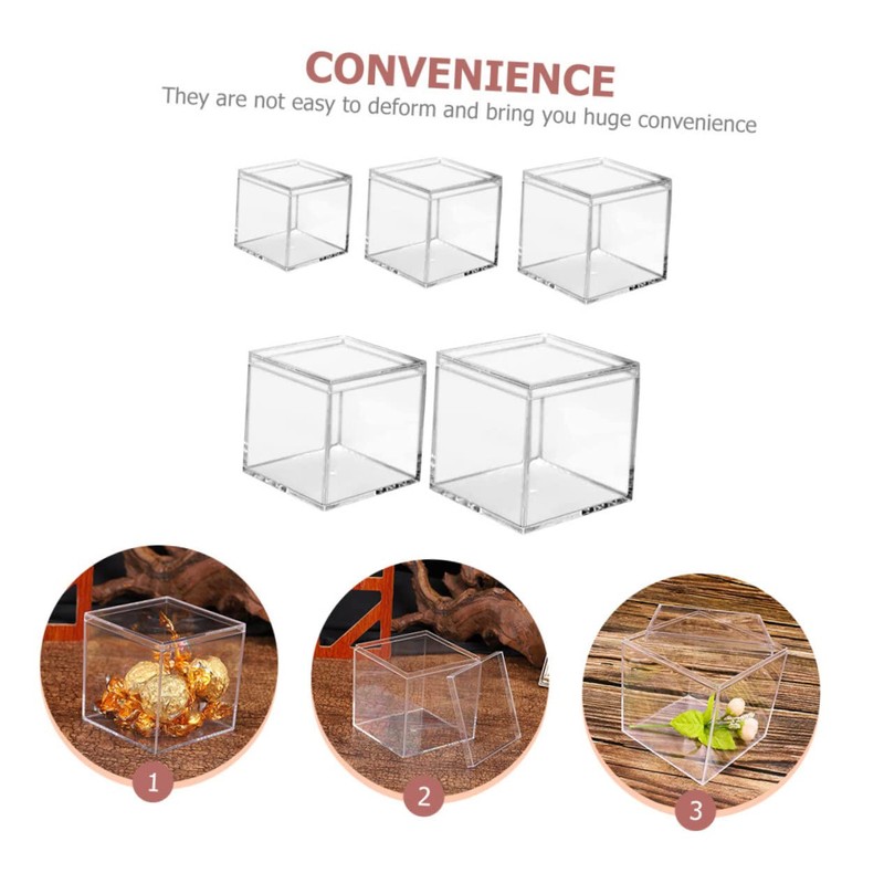 PACKOVE 5Pcs Acrylic Candy Storage Boxes Durable Multi Function Jewelry
