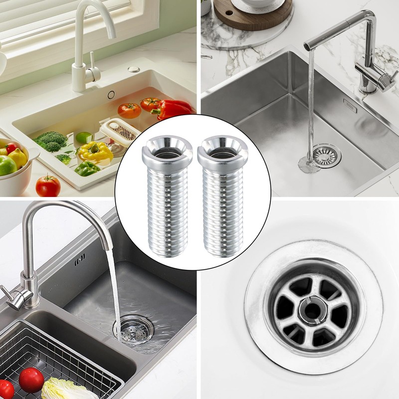 2 Pieces Sink Basket Screw, 35mm Strainer Waste Threaded Screw,