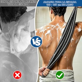 4 Toallas Exfoliantes para Espalda, Toalla Japonesa de Baño de Doble Cara, Zacate y Estropajo para Cuerpo, Esponja Corporal para Baño, Rica Espuma, Se