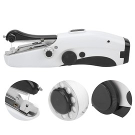 Ledernähmaschine, Leichte und robuste Mini-Nähmaschine Handnähmaschine mit Einfädler für die Heimreise(Schwarz)