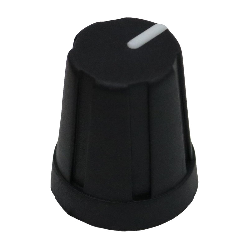 6mm D0 Hole Black Rubber Grip Control Knob For DJ