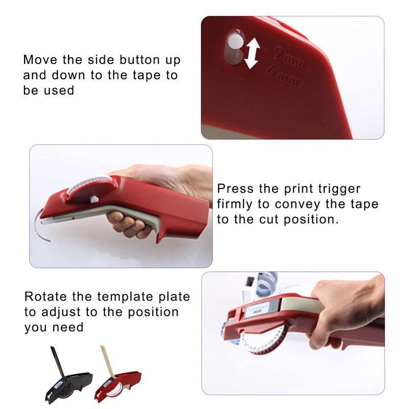 Greensen Transparent Single Hand ABS Embossing Label Printer, Portable, 6-9