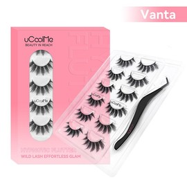uCoolMe Lashes Cluster Lashes Strip Lashes Volumized False Eyelashes For Eye Makeup Enhancement,Cosmetic Makeup For Beginners 12 Pairs:_Vanta