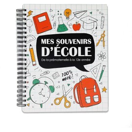 POMANGO: Album Scolaire Mes Souvenirs d'École | Cahier Souvenirs de la Maternelle à la 12e Année | Système Scolaire Canadien - 9.5''x12''- Français | Livre d’Activité avec Pochettes à Souvenirs