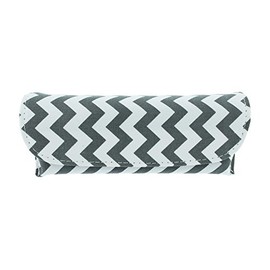 Canvas Eyeglass Case Front Closure Chevron Design Gray Fits Small/Medium Frames