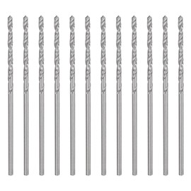 sourcing map 12pcs Micro Jobber Twist Drill Bits #56 1.15mm / 0.0453" High Speed Steel HSS Mini Drilling Bit Tool for Stainless Steel Aluminum Wood Plastic