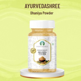 AYURVEDASHREE Coriander Ground Powder (Indian Dhania) Spice 100gm PET Jar | All Natural | Salt-Free | Vegan | No Colors | | NON-GMO | Indian Origin