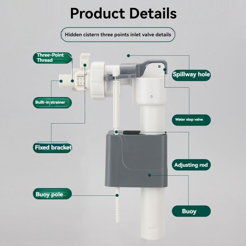 Tskcvy Bathroom in-Wall Water Tank Inlet Valve Hang Wall Hanging