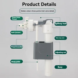 Tskcvy Bathroom in-Wall Water Tank Inlet Valve Hang Wall Hanging Toilet Water Valve Water Inlet Accessories G3/8inch