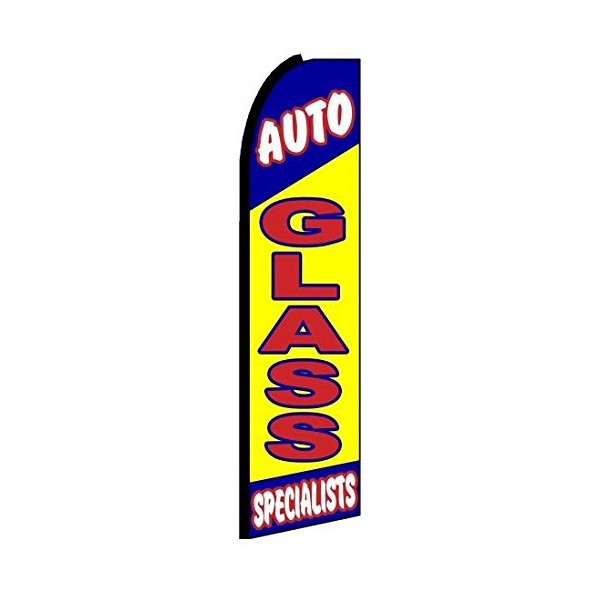 (3) three AUTO GLASS SPECIALISTS 11.5' Swooper #4 Feather Flags