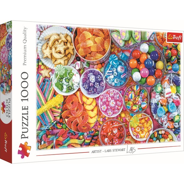 Trefl 1000 Elements Colorés, DIY, Divertissement Créatif, Bonbons, Gelées, Sucettes, Puzzles Classiques pour Adultes et Enfants à partir de 12 Ans, 10713, Douceurs Délicieuses