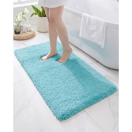 Disolla Teal Bathroom Rug 24x48 Non Slip Fluffy Bath Mat for Bathroom Floor Washable Plush Luxury Bath Rug for Tub Soft Shaggy Absorbent Shower Sink Mat