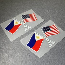 DXYMOO Car Stickers for Philippines American Flags USA Pilipinas Filipino National Flag Tape Motor Vehicle Auto Body Window Decal 2PCS 152x81mm