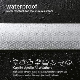 XFXIA Reflective Tape, Waterproof Self Adhesive Dot Reflective Tape Outdoor Safety Caution Reflector for Trailers, Bikes, Cars（White, 6 Inch x 32.8 Feet）