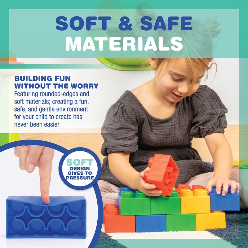 UNiPLAY Plump Soft Building Blocks - 24-Piece Jumbo Stacking Multicolor