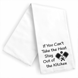 If You Can't Take the Heat Stay Out of the Kitchen Kitchen Dish Towel - Color: Black Plain
