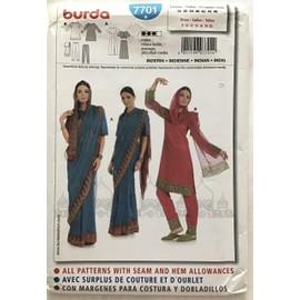 Burda B7701 Indian Sewing Pattern 19 x 13 cm