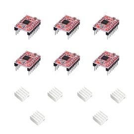 A4988 Stepstick Stepper Motor Driver Module with Heat Sink for 3D Printer Reprap Suitable for Mendel Huxley Arduino（6pcs）