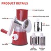 Rotary Cheese Grater - Vegetable Slicer with 3 Interchangeable Stainless