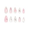 LBPEPAMZ 24Pcs Pink Press on Nails Medium Almond Fake Nails