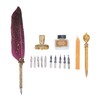 Feather Pen Set with 10 Interchangeable Nib Fire Lacquer Wax