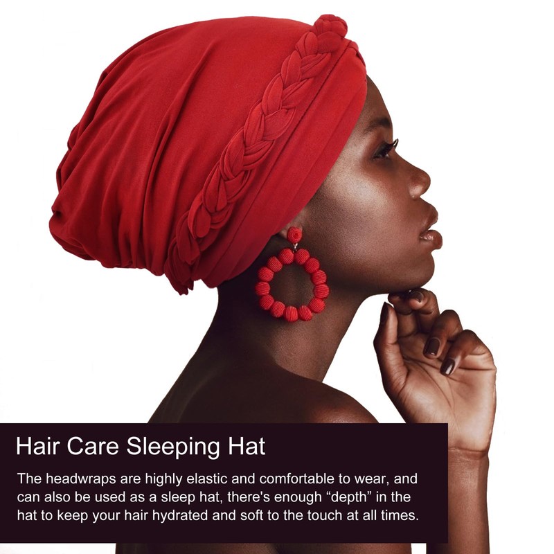 DRESHOW 1 Piece African Women's Turban Braid Headwear Headscarf Chemo