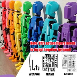 Rugwun Titan 13 Action Figure,Lucky Robot 13 Action Figure,Funny 3D Printed Multi Jointed Action Figures,Nova 13 Action Figure Desktop Decorations Game Gifts for Kids Adult (White)