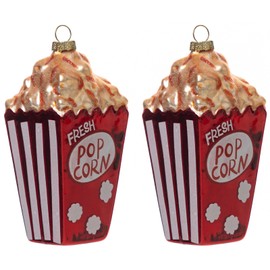2 Count Glass Popcorn Christmas Ornaments for Christmas Tree
