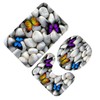 3pcs Toilet Seat Mat Set 10MM Sponge Butterfly Pebble Pattern