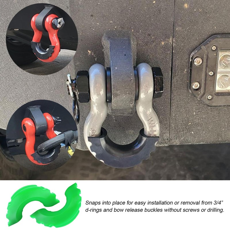 Wevdn D Ring Shackle Isolators Washers Kit, Rubber Shackle Isolators