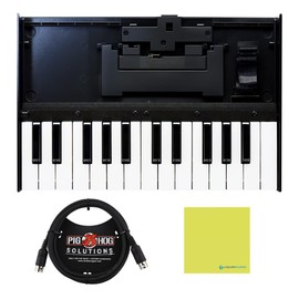 Roland K-25M MIDI Keyboard Controller Bundle with 6ft Pig Hog MIDI Cable & Polishing Cloth – 25-Key Boutique Module Dock with USB, Velocity Sensitivity & Compact 12-Inch Design