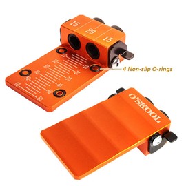 O'SKOOL 10mm Solid Aluminum Doweling Jig kit Kit with Laser Cut Witness Mark and Depth Scale, 10mm Self-Centering Dowel Jig Kit with Cobalt M-35 Drill Bit