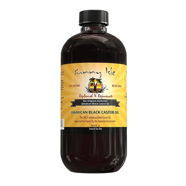 Sunny Isle Jamaican Black Castor Oil, 8 oz | PET Plastic Bottle | Original | For Healthier Hair, Skin, Nails, Eyebrows and Eyelashes | Skin Care
