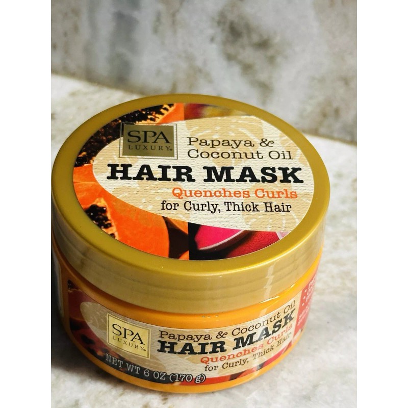 CURLS SPA Luxury Papaya/Coconut Oil Hair Mask Quenches Curls W/Plumeria