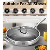 Bzayeat 12 Inch Hybrid Non-Stick Stainless Steel Frying Pan -