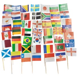 Pack of 100 Germany Flag Small, Germany Flag Toothpick with Flag, German Decorative Flag Small Mini Cocktail Flags Cupcake Toppers Stick (Stochastic, One Size)