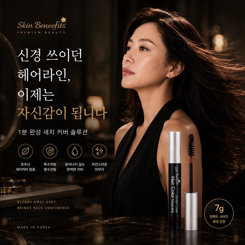 스킨베네핏 새치커버 마스카라 7g, 자연갈색, 1개 Skin Benefit Gray Hair