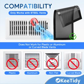 KeeTidy Floor Vent Covers, 4" x 10" Magnetic Mesh Vent Covers Air Vent Covers Mesh Screen Register Vent Covers for Home, Floor, HVAC, AC, Grilles, and RV Vents, 2 Pack