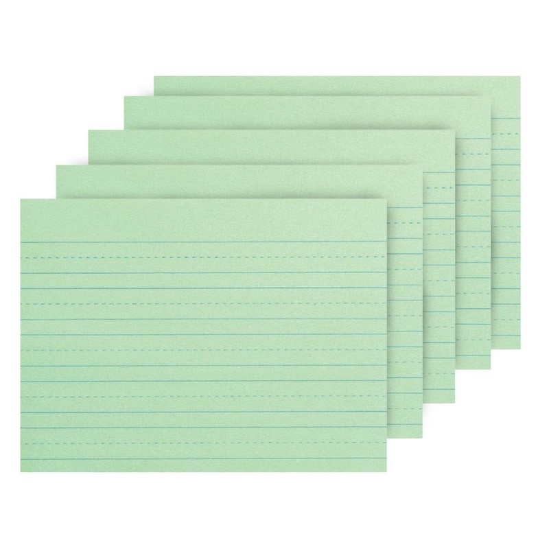 School Smart Green Newsprint Practice Paper, 3/4 Inch Rule, 12