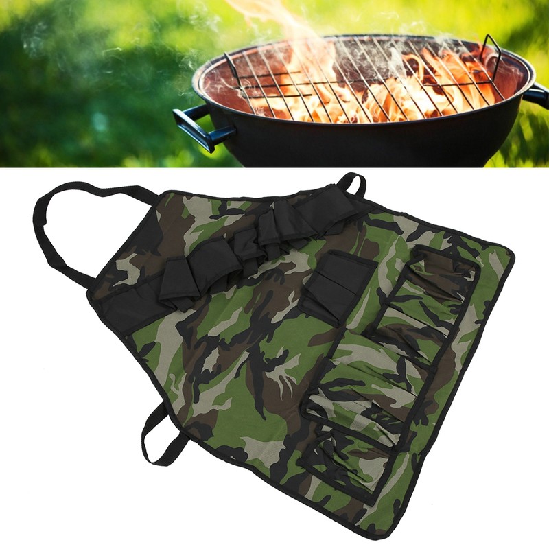 MultiFunction BBQ Apron Waterproof Dirt Resistant Cooking Apron with MultiPocket