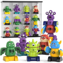 TEMI Magnetic Robot Toy for 3-5 Years Old Monster Blocks, Stackable Transformation Toy with Storage Box for Kids 3-7 Years