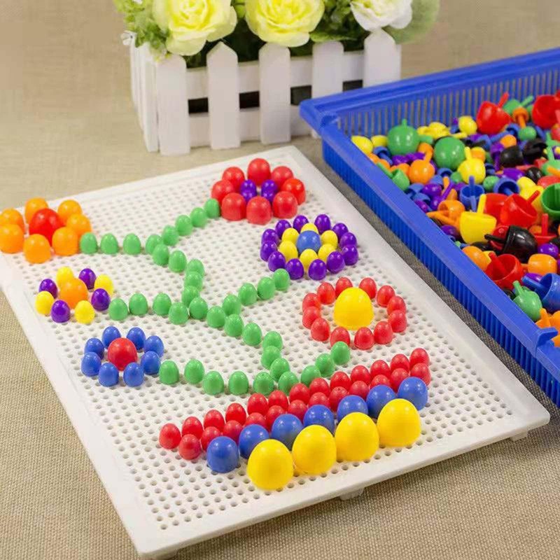 Colaxi Mushroom Nails Pegboard Fine Motor Skill Occupational Activities, 592pcs