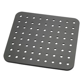 WENKO 2005571100 Sink mat Kristall Black - extra strong, square, Plastic, 31 x 27.5 cm, Black
