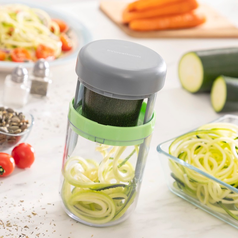 InnovaGoods - 3-in-1 Vegetable Spiral Slicer and Grater, Manual, with
