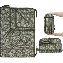 Mirzoyan Woobie Blanket, Military Poncho Liner Camo Insulated Camping Woobie Blanket for Outdoor Hiking (ACU with Zipper)