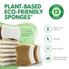 AIRNEX Natural Kitchen Sponges (12 Pack) - Biodegradable Cellulose &