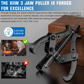 3'' 4'' 6'' 8'' Gear Puller Set, 3 Jaw Bearing Puller with Reversible Jaws, 2 Jaw / 3 Jaw Pulley Puller Tool for Pulley Gear Bearing Flywheel Removal, 4pcs Gear Extractor Tool 1.1t/1.6t/3.0t/4.4t