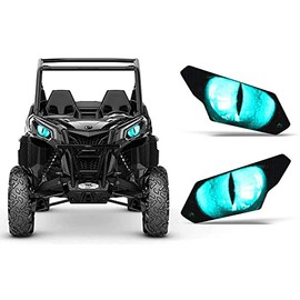 AMR Racing UTV Headlight Eye Graphics Decal Cover Compatible with Can-Am Maverick 1000 X3 Sport - Eclipse Teal