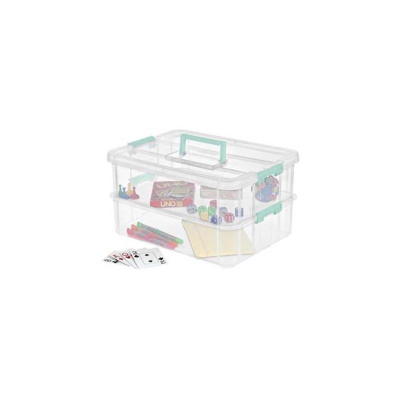 Sterilite 1427CLR Stack & Carry - 2 Layer Box, Clear