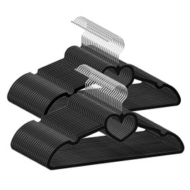 JIUXCF Black Velvet Hangers 50 Pack, 16" Non Slip Adult Hangers, Slim Clothes Hanger with 360 Degree Swivel Hook - Durable & Cute